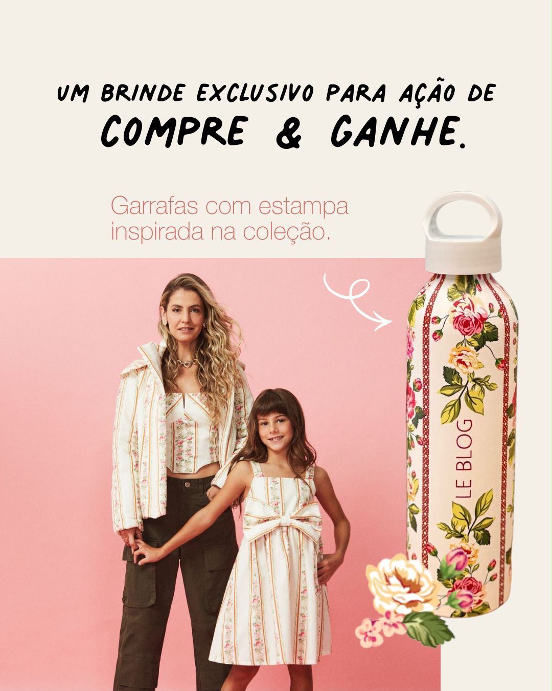 Garrafa floral Le Blog Store — Ação Compre e Ganhe Dia das Mães