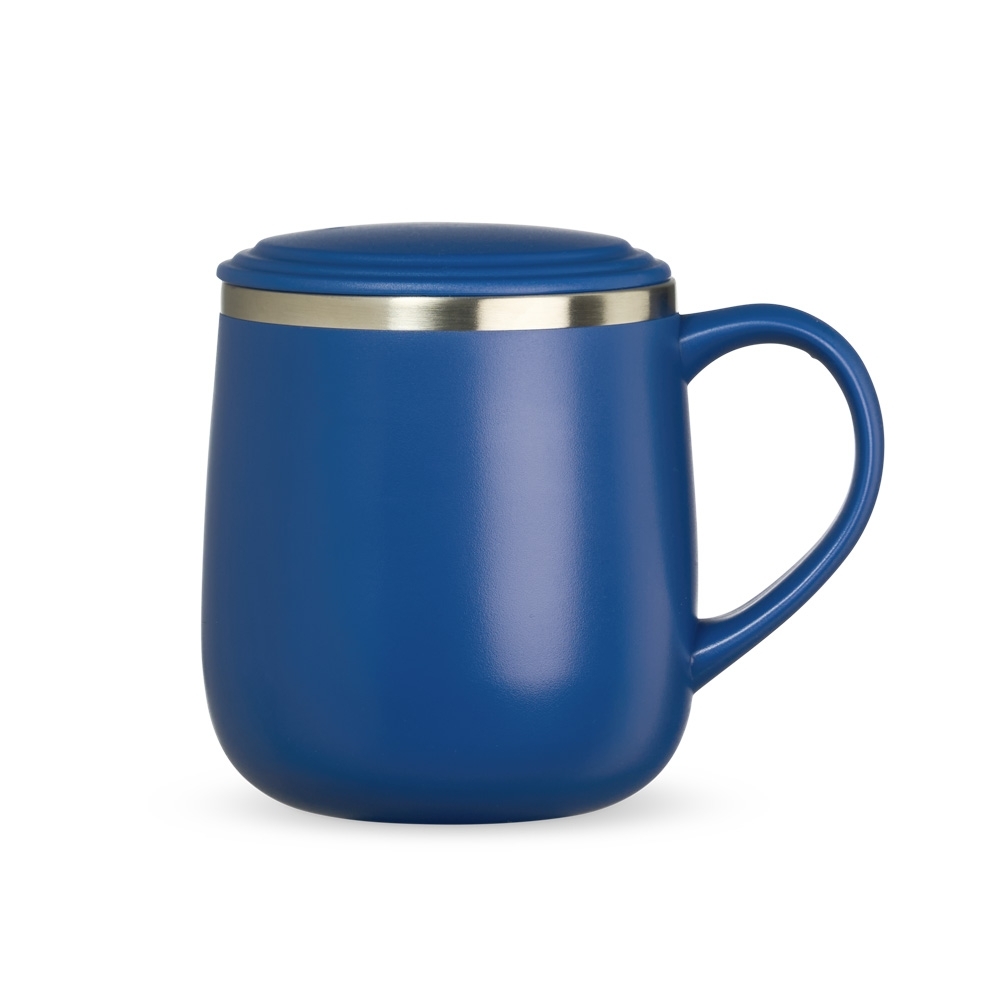 Caneca parede dupla 370ml azul