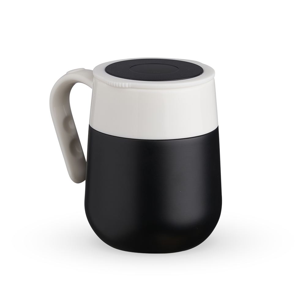 Caneca térmica 500ml com display LED preta