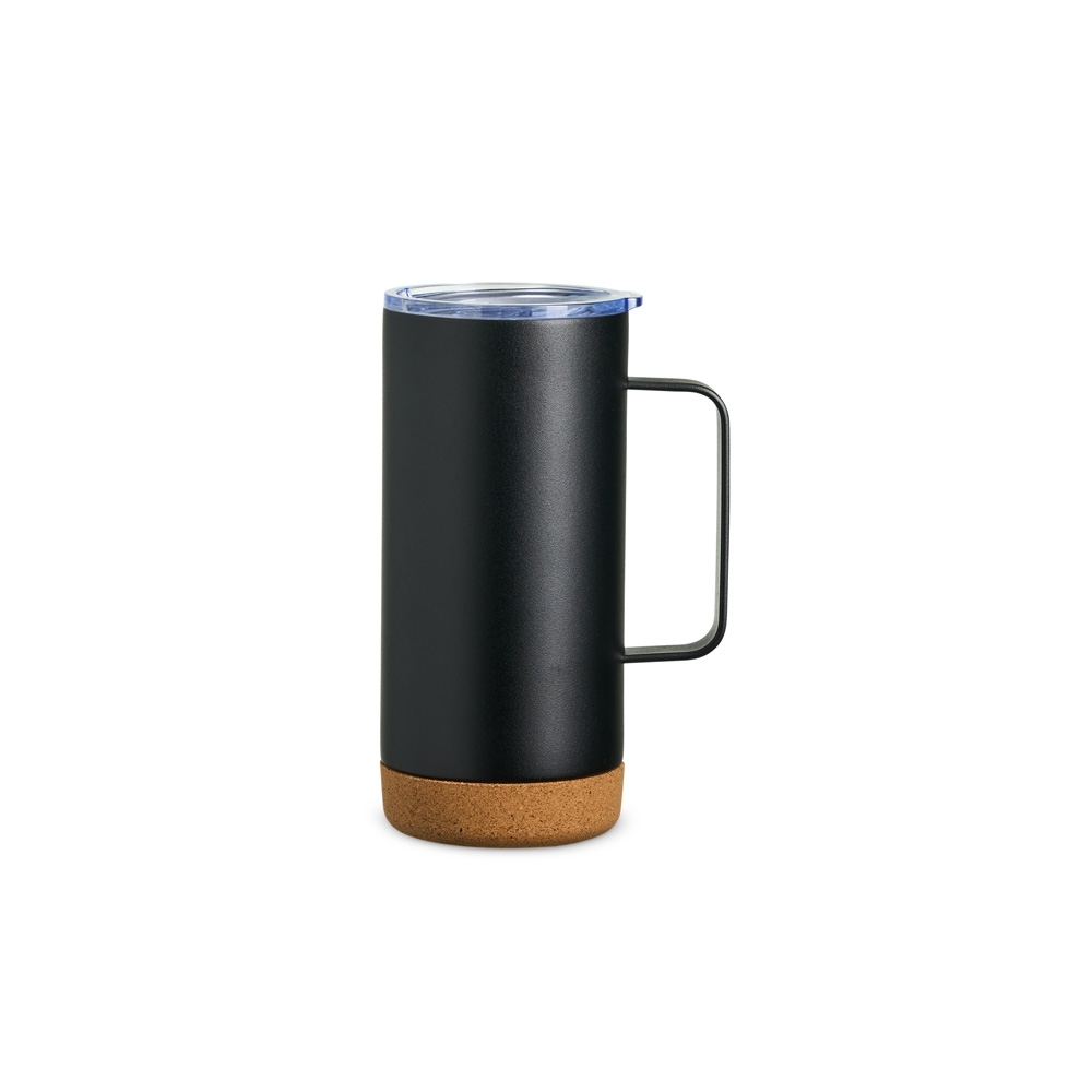 Caneca térmica com cortiça 500ml preta