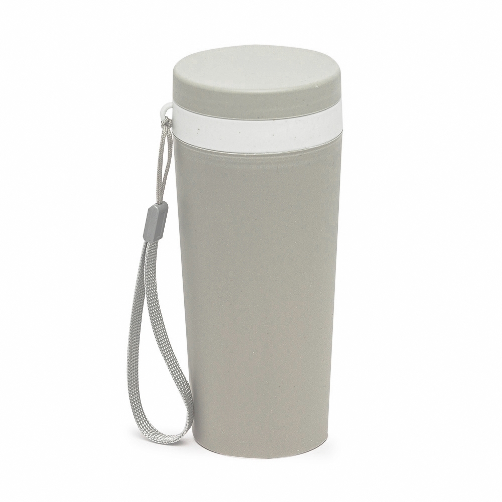Copo fibra de bambu 350ml cinza