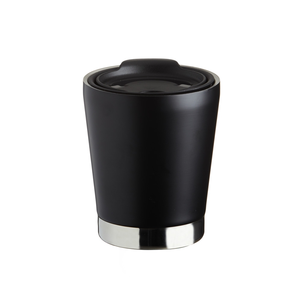 Copo parede dupla inox 300ml preto