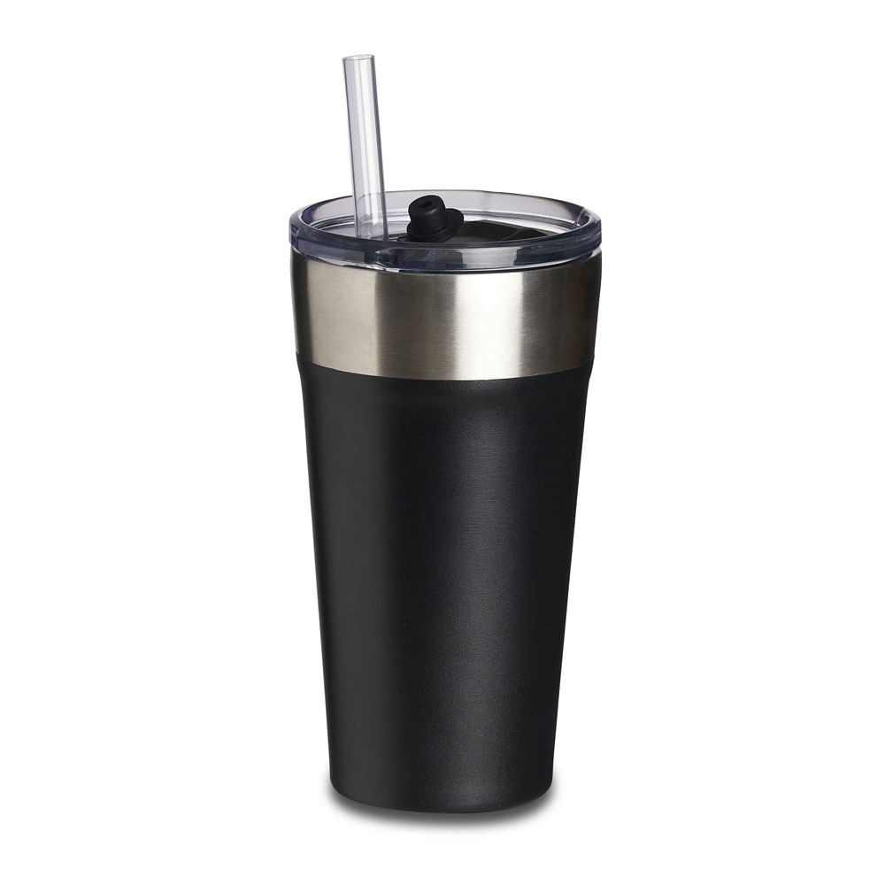 Copo térmico com canudo 500ml preto