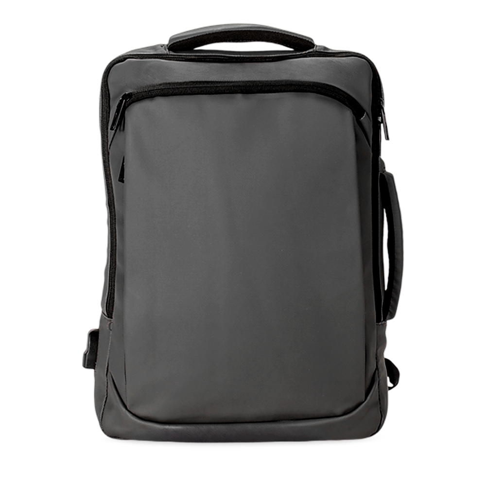 Mochila couro sintético USB 17L cinza